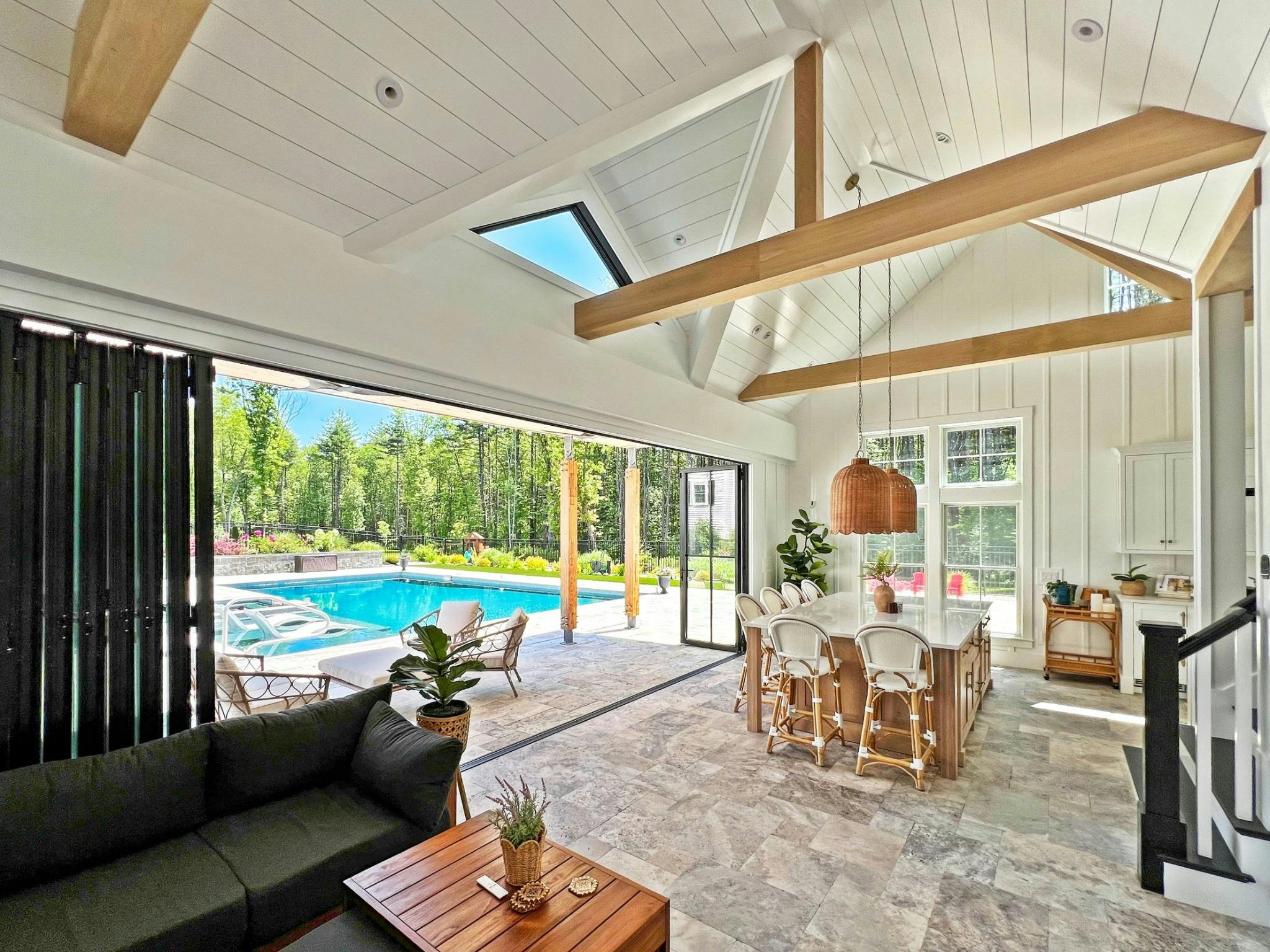 View from a house into a finished backyard